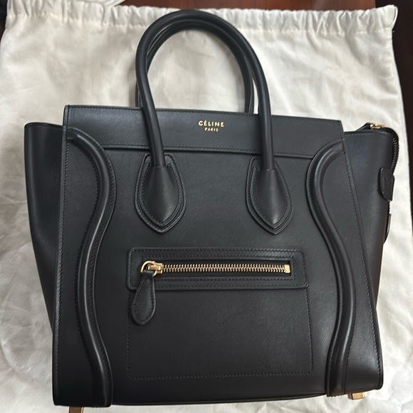 Celine Micro Luggage Black Smooth Leather Bag - Picture 2 of 11
